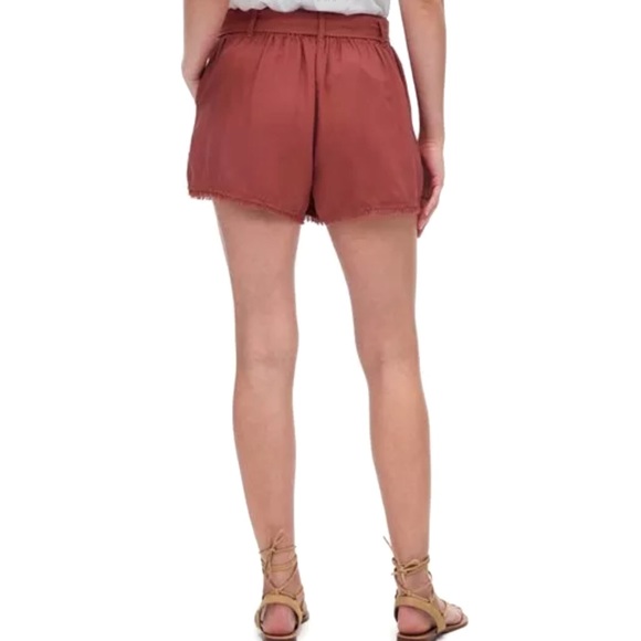 SPLENDID Cross Hatch High Waisted Shorts Brick Red - Picture 4 of 8